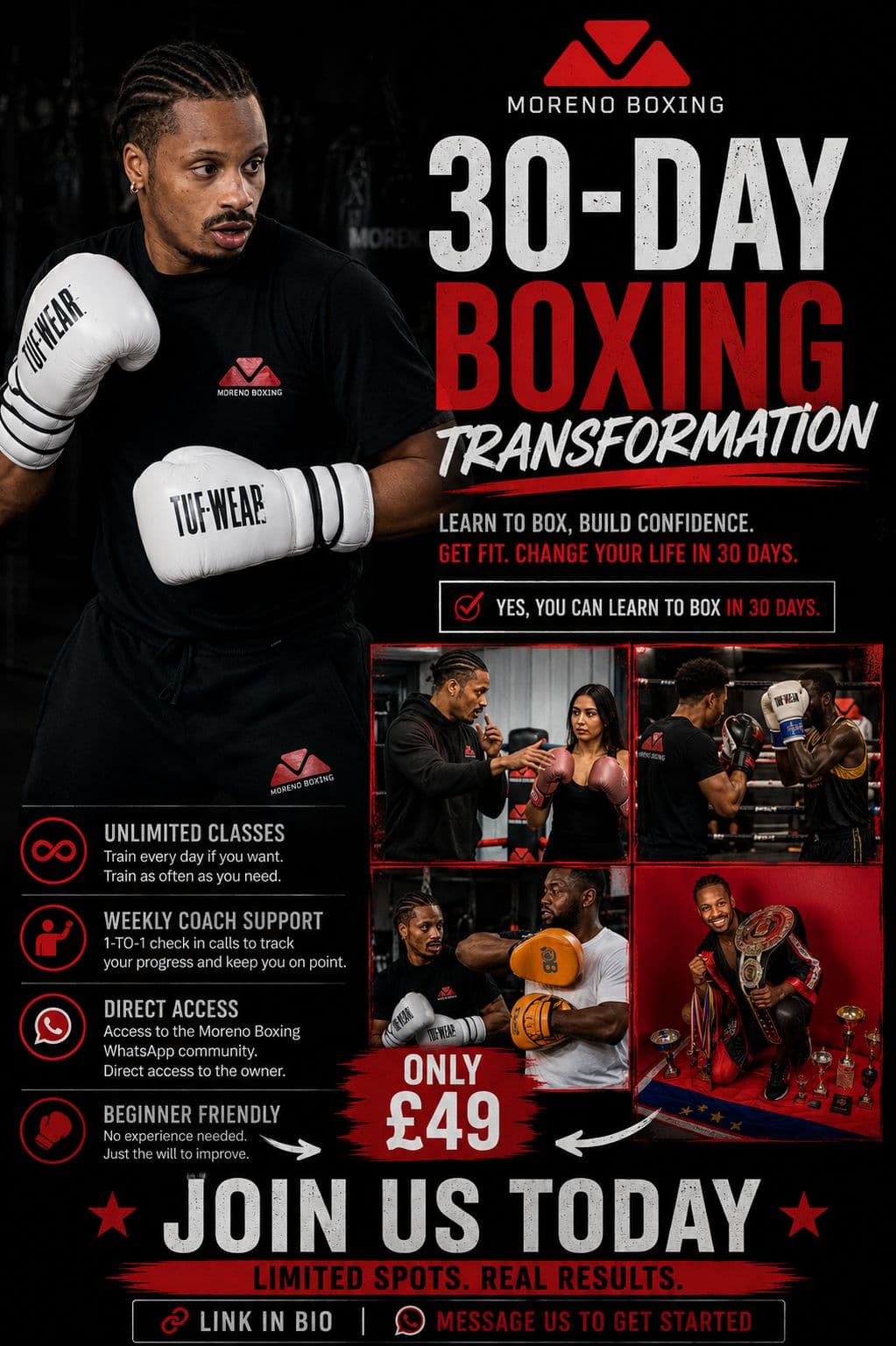 Moreno Boxing 30 Day Boxing Transformation poster
